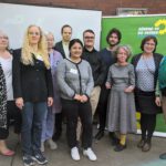 Gruppenfoto mit Andrea Dreffein-Hahn, Anja Schneider, Dagmar Sydow-Graen, Mouska Malek, Florian Juhl, Lukas Unger, Christian Iltner, Katrin Langensiepen, Eka von Kalben und Ines Strehlau.